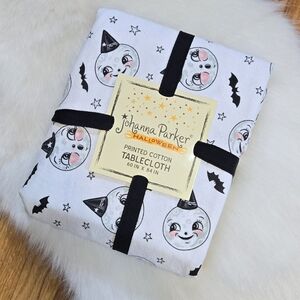 Johanna Parker Halloween Luna Moon Bat Stars Printed Cotton Tablecloth 60" x 84"